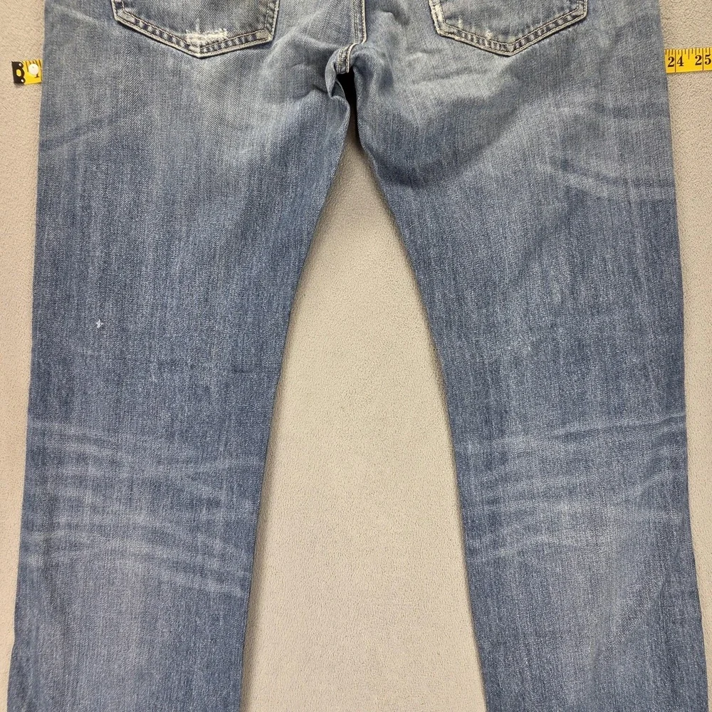 Diesel Jeans Mens 33x32 Blue Larkee Regular Straight Distressed Button Fly 008B4
